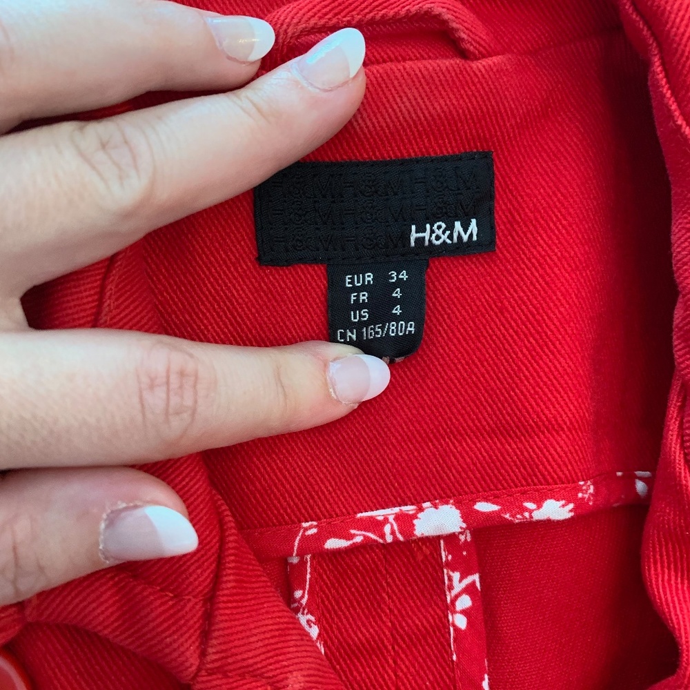 H&M Red Spring/Fall Jacket - Picture 2 of 2